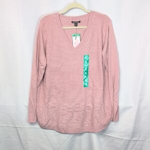 Hilary Radley Blush V-Neck Sweater
